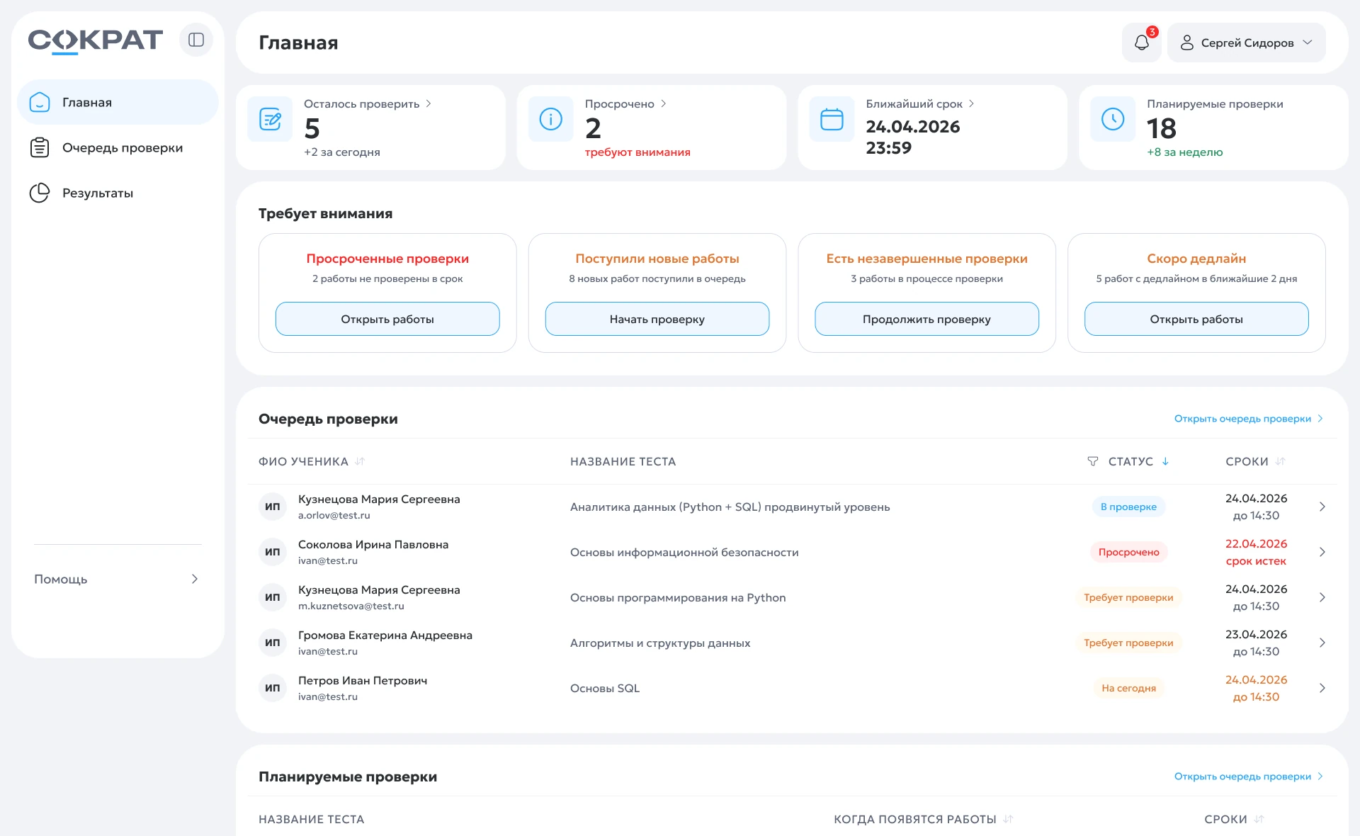 Главная эксперта: что требует внимания и ближайшие работы на проверку